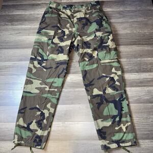 US Military BDU Pants Woodland Camo Medium Regular Ripstop Cargo Army Y2K